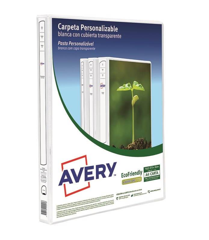 Carpeta Avery A4 Presentación Blanca 2Ø 30 Mm