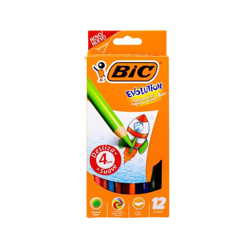 Lapices Colores Bic Evolution 4Mm Extra Suave X 12 Largos