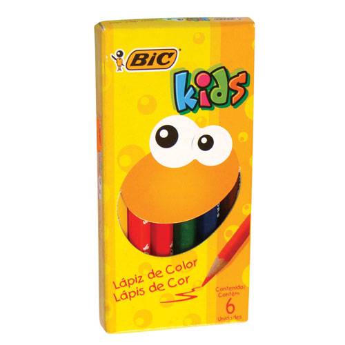 Lapices Colores Bic Kids X 6 Cortos