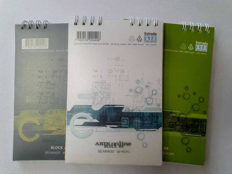 Block Arte On Line A6 C/Espiral X 60 Hjs Rayado