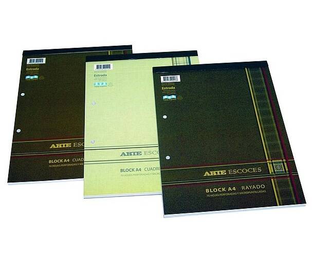 Block Arte Escocés A4 Emblocado X 70 Hjs Rayado