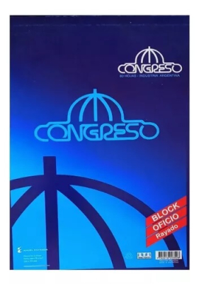 Block Congreso Oficio Emblocado X 40 Hjs Rayado 