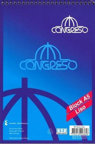 Block Congreso A5 C/Espiral X 80 Hjs Liso