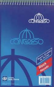 Block Congreso A5 C/espiral X 80 Hjs Rayado