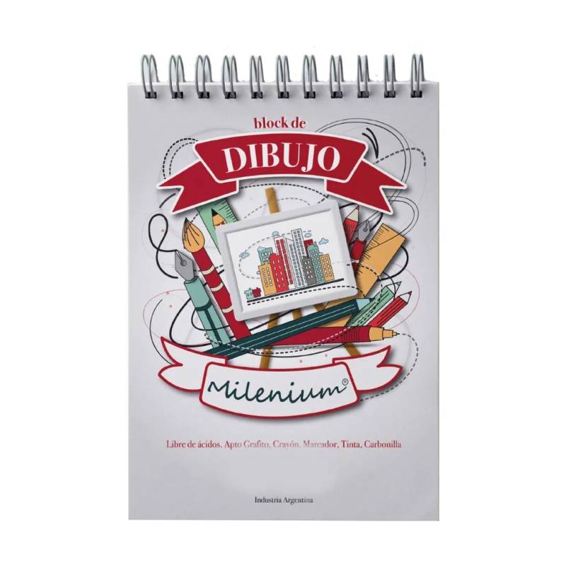 Block De Dibujo C/Espiral Milenium A5 X 40 Hjs 240Grs