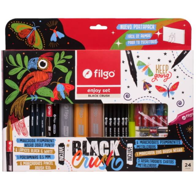 Set Marcadores Filgo Enjoy Black Crush 24 Pzs