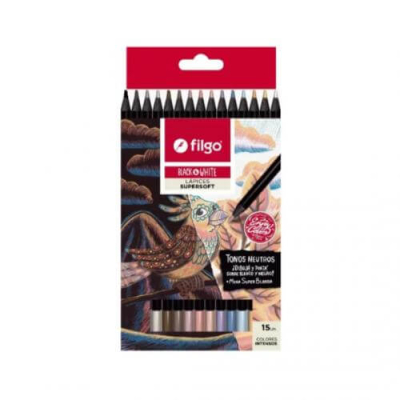 Lapices De Colores Filgo Black & White X 15 Neutro