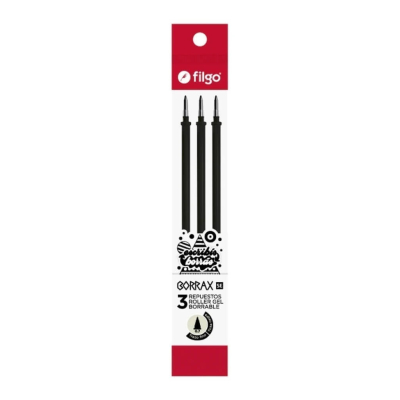 Repuesto Roller Filgo Borrax Se  Borrable Negro Pack X 3