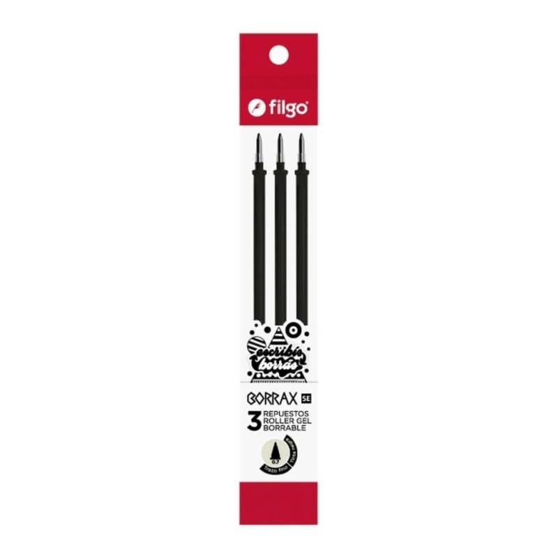 Repuesto Roller Filgo Borrax Se  Borrable Negro Pack X 3