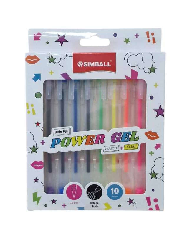 Boligrafo Simball Gel Power Surt X 10 Unid En Estuche