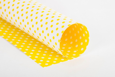 Cartulina Divertida Lunares Amarillo Y Blanco Paq X 10 U