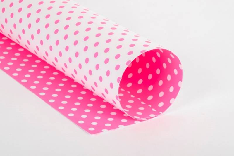 Cartulina Divertida Lunares Fucsia Y Blanco Paq X 10 U