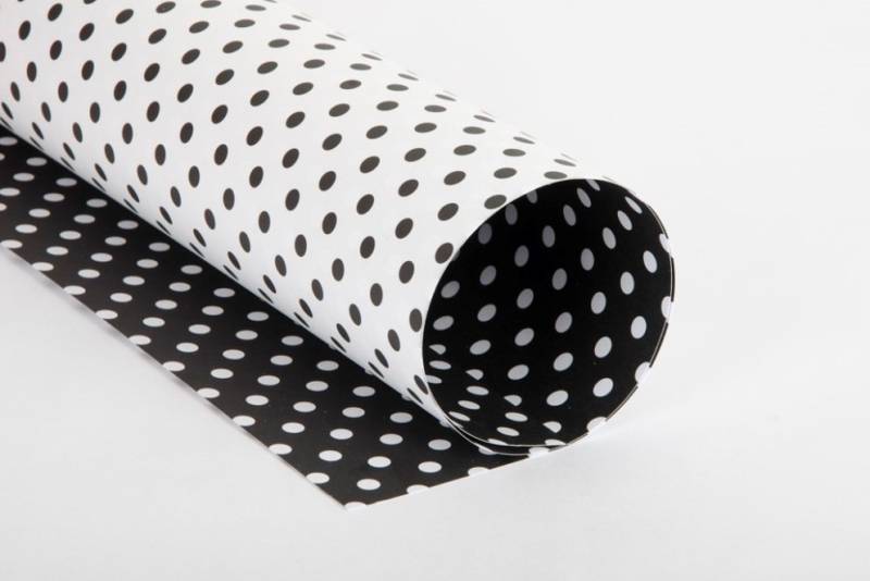 Cartulina Divertida Lunares Negro Y Blanco Paq X 10 U
