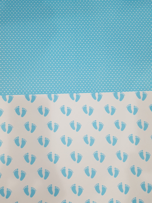 Cartulina Divertida Piecitos Celeste Y Blanco Paq X 10 U