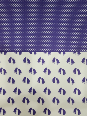 Cartulina Divertida Piecitos Violeta Y Blanco Paq X 10 U