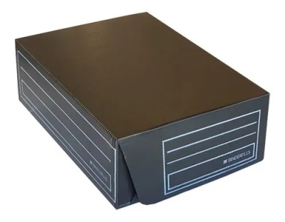 Caja Archivo Plástico Corrugado Oficio 12 Cm Negro