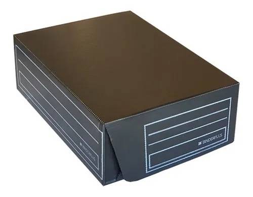 Caja Archivo Plástico Corrugado Oficio 12 Cm Negro