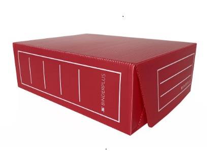 Caja Archivo Plástico Corrugado Oficio 12 Cm Rojo