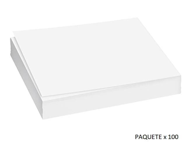 Cartulina Escolar Blanca Paq X 100