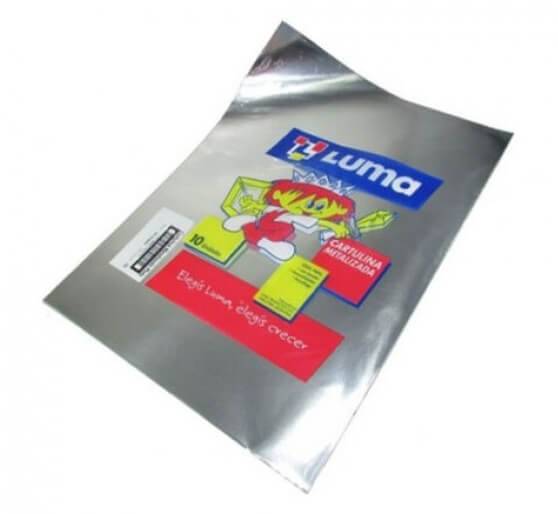 Cartulina Metalizada Luma Plata Paq X 10 Unid