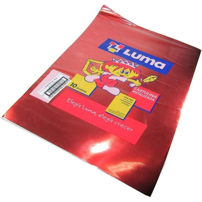 Cartulina Metalizada Luma Rojo Paq X 10 Unid
