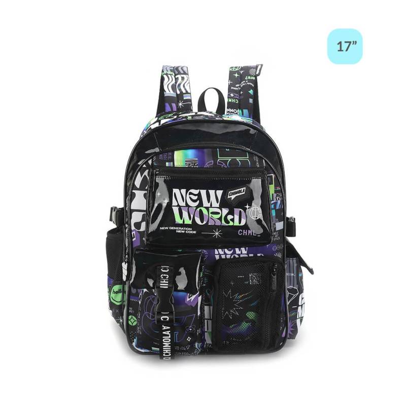 Mochila Chimola Trama Future Black Tr18 Espalda 17´