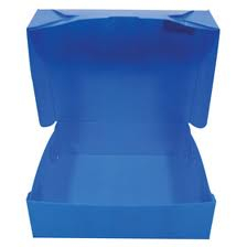 Caja Archivo Plástico Corrugado Azul Legajo 12 Cm 