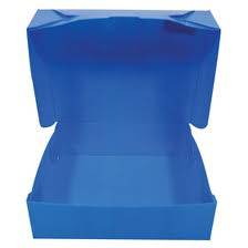 Caja Archivo Plástico Corrugado Azul Legajo 12 Cm