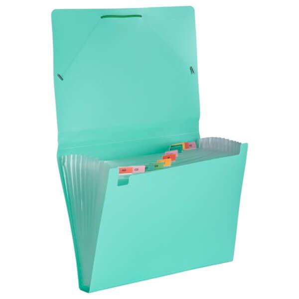 Clasificador Oficio 12 Divisiones Pastel Verde Lama