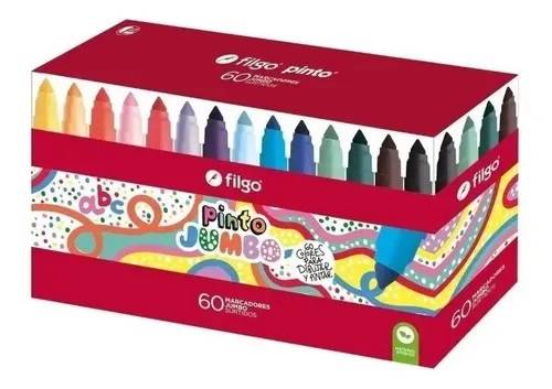 Marcadores Filgo Pinto Jumbo Caja X 60 Colores