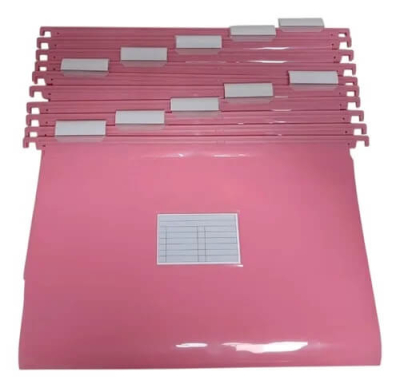 Carpeta Colgante Pvc Oficio Rosa Pastel Paq X 10 Un