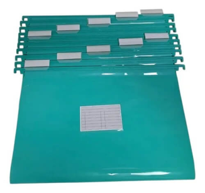 Carpeta Colgante Pvc Oficio Verde Pastel Paq X 10 Un