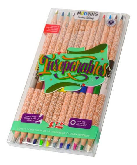 Lapices De Colores Mooving X 12 Bicolor 3011412