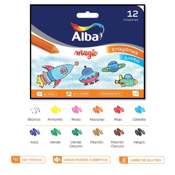 Crayones Alba Magic Kinder X 12 Cortos