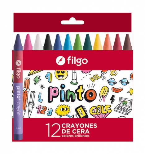 Crayones De Cera Filgo Pinto X 12 Colores 