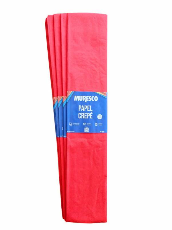Papel Crepe Rojo Paq X 10 Unid