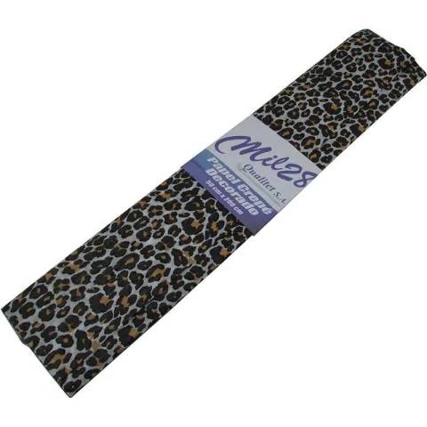 Papel Crepe Fantasia Mil28 Leopardo Paq X 10 Unid