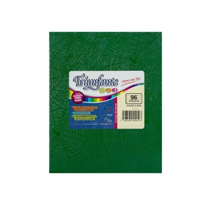 Cuaderno Triunfante 123 Forrado 19X23 T/D 96 Hjs Cuadriculado Verde