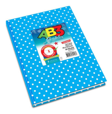 Cuaderno Laprida Ab3 Lunares Celeste T/D 50 Hjs Rayado 
