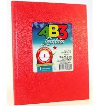Cuaderno Laprida Ab3 Forrado Rojo T/D 50 Hjs Rayado