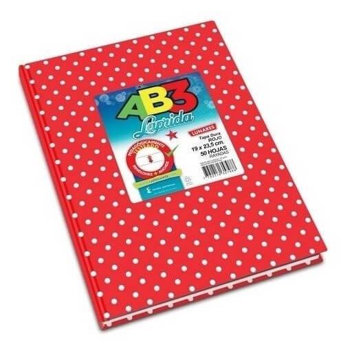 Cuaderno Laprida Ab3 Lunares Rojot/D 50 Hjs Rayado