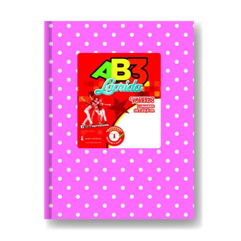 Cuaderno Laprida Ab3 Lunares Rosa T/D 50 Hjs Rayado
