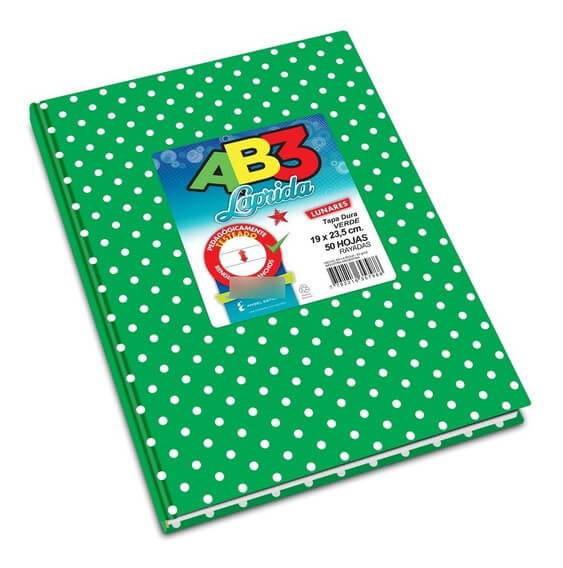 Cuaderno Laprida Ab3 Lunares Verde T/D 50 Hjs Rayado
