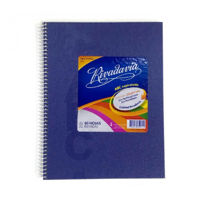 Cuaderno Rivadavia Abc 21X27 Forrado Azul C/Esp T/D 60 Hjs Rayado