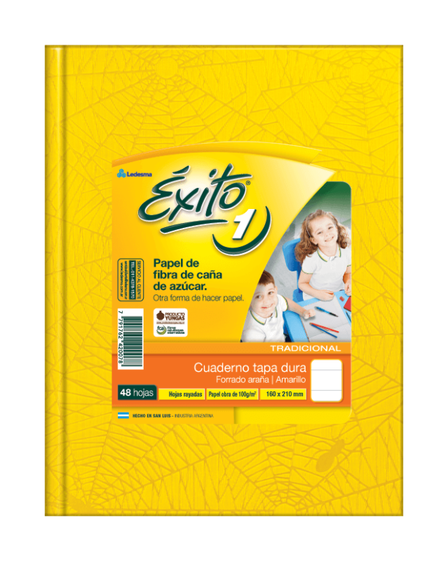 Cuaderno Éxito Forrado T/D 48 Hjs Rayado Amarillo