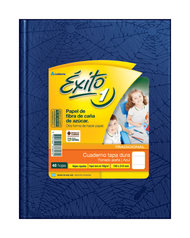 Cuaderno Éxito Forrado T/D 48 Hjs Rayado Azul