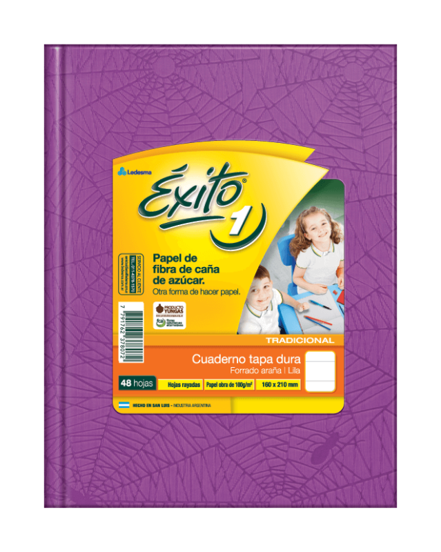 Cuaderno Éxito Forrado T/D 48 Hjs Rayado Lila