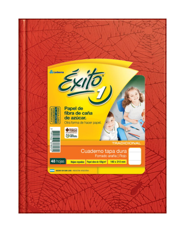 Cuaderno Éxito Forrado T/D 48 Hjs Rayado Rojo