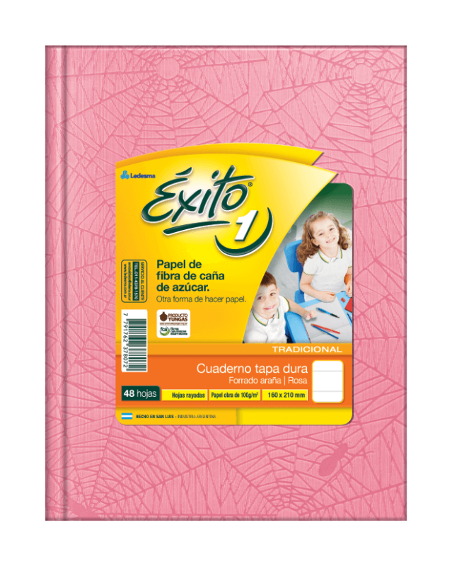 Cuaderno Éxito Forrado T/D 48 Hjs Rayado Rosa