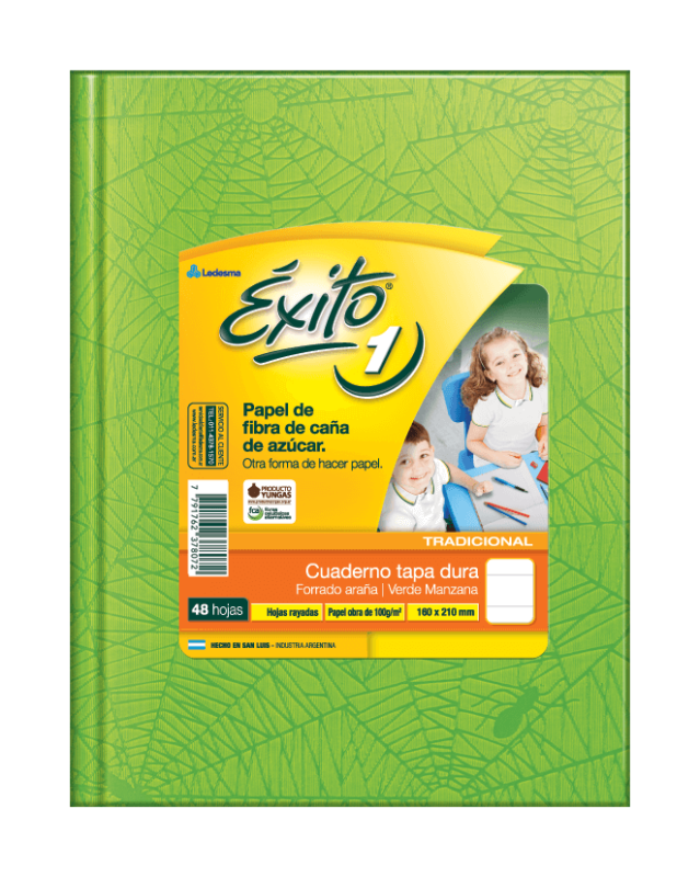 Cuaderno Éxito Forrado T/D 48 Hjs Rayado Verde Manzana